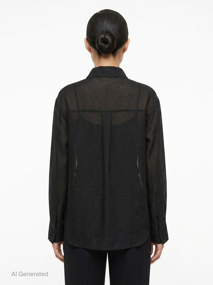 Sheer Button-Up Blouse | Club21 Collection | Club21 - back