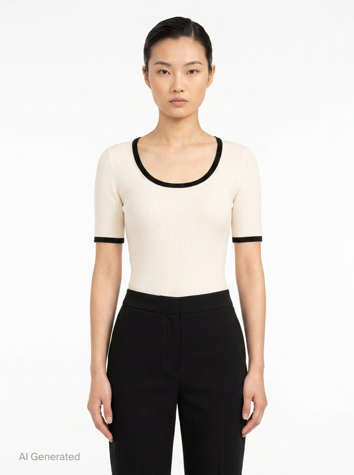 Silk Cotton Short Sleeve Sweater | Club21 Collection | Club21 - front