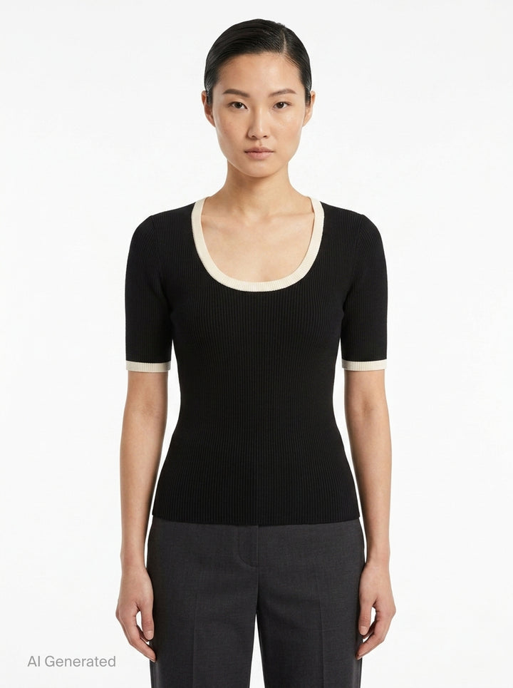 Silk Cotton Short Sleeve Sweater | Club21 Collection | Club21 - front