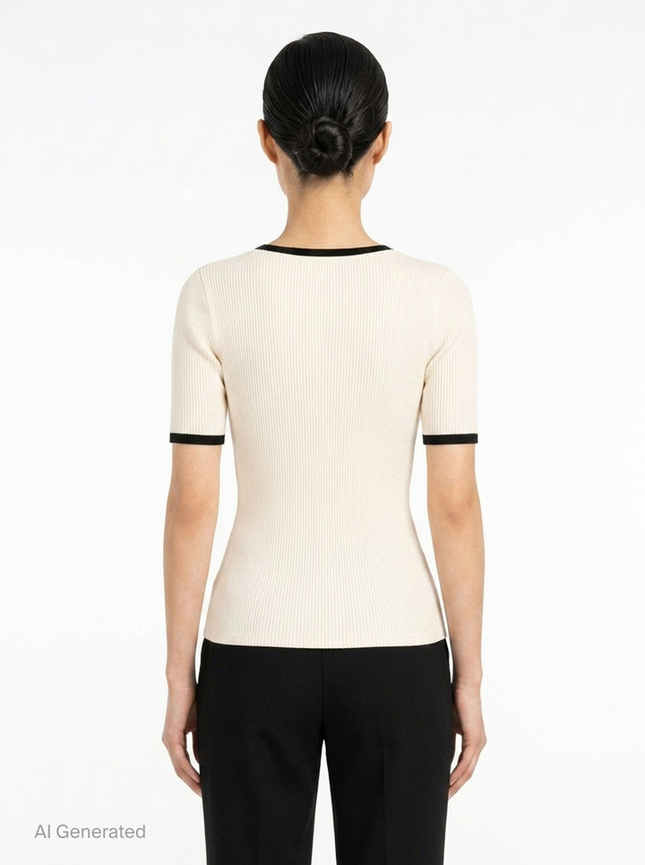 Silk Cotton Short Sleeve Sweater | Club21 Collection | Club21 - back