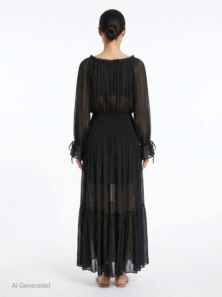 Silk Mix Winkle Midi Dress | Club21 Collection | Club21 - back