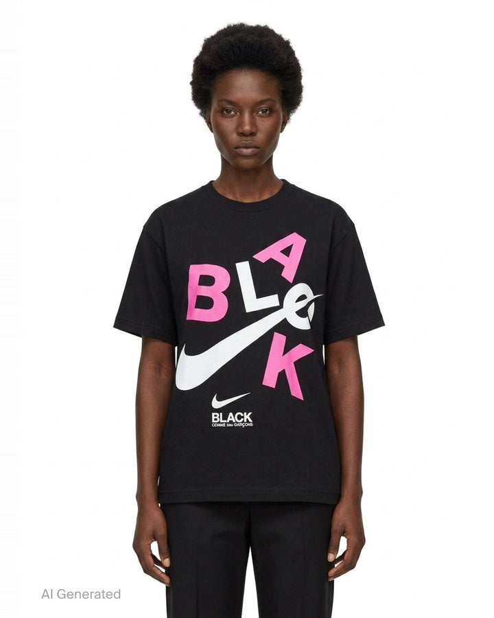 Black CDG x Nike Tee | Comme des Garçons BLACK | Club21 - front