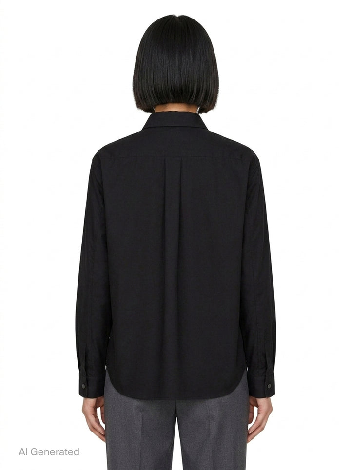 Cotton Broad Long Sleeve Shirt | Comme des Garçons BLACK | Club21 - back