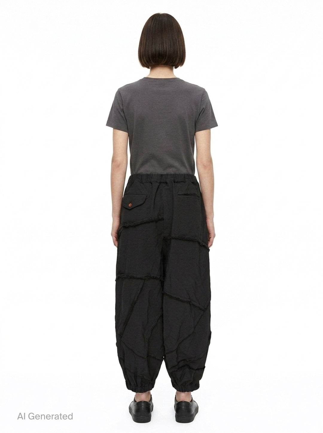 Garment Treated Wide Leg Pants | Comme des Garçons Black | Club21 - back