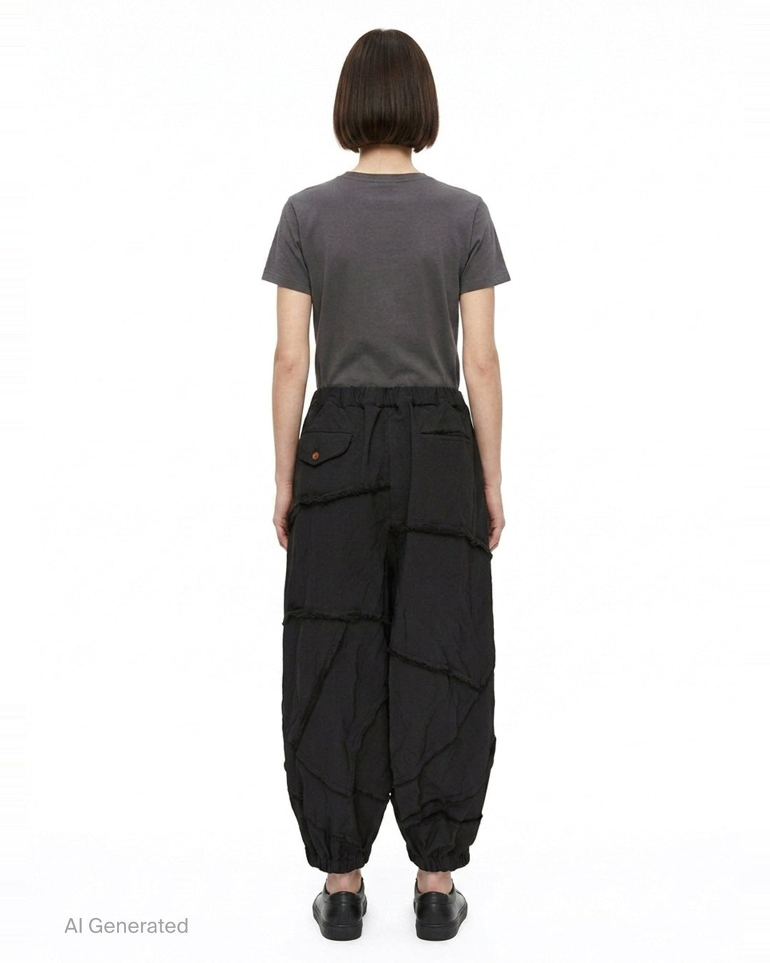 Garment Treated Wide Leg Pants | Comme des Garçons Black | Club21 - back
