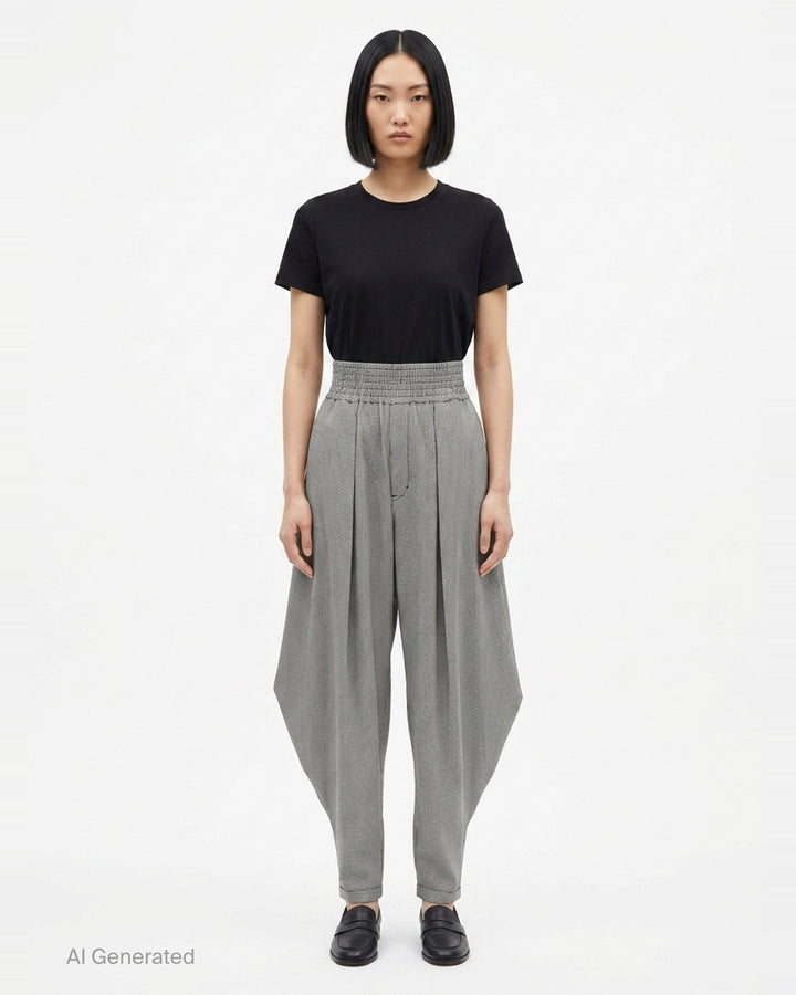 Houndstooth Wide-Leg Pants | Comme des Garçons Black | Club21 - front
