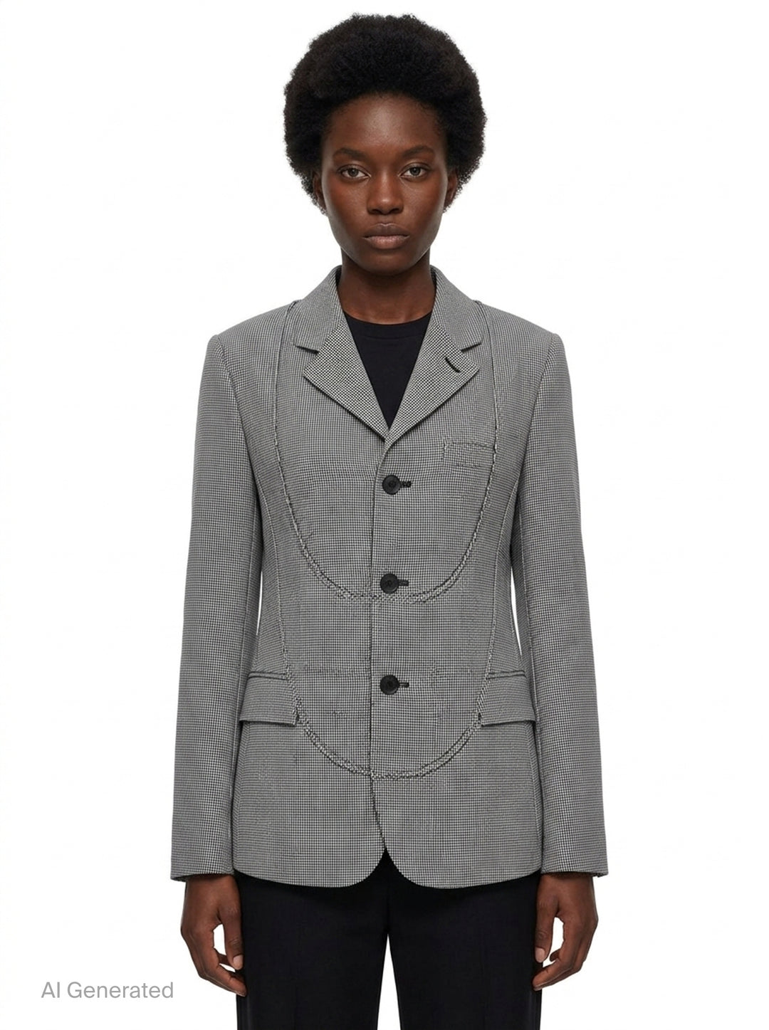 Houndstooth Wool Blend Blazer | Comme des Garçons BLACK | Club21 - front