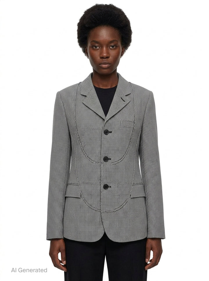 Houndstooth Wool Blend Blazer | Comme des Garçons BLACK | Club21 - front