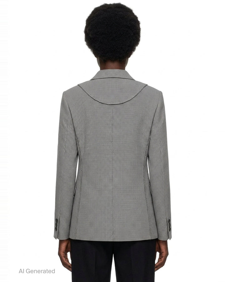 Houndstooth Wool Blend Blazer | Comme des Garçons BLACK | Club21 - back