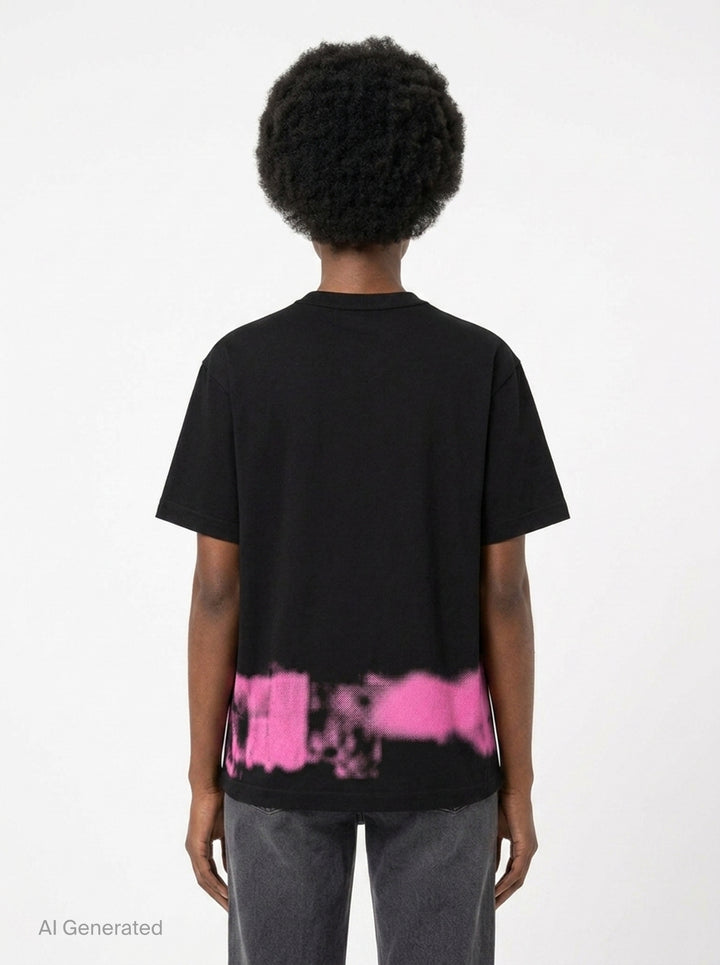 Pink Spray Print Tee | Comme des Garçons BLACK | Club21 - back