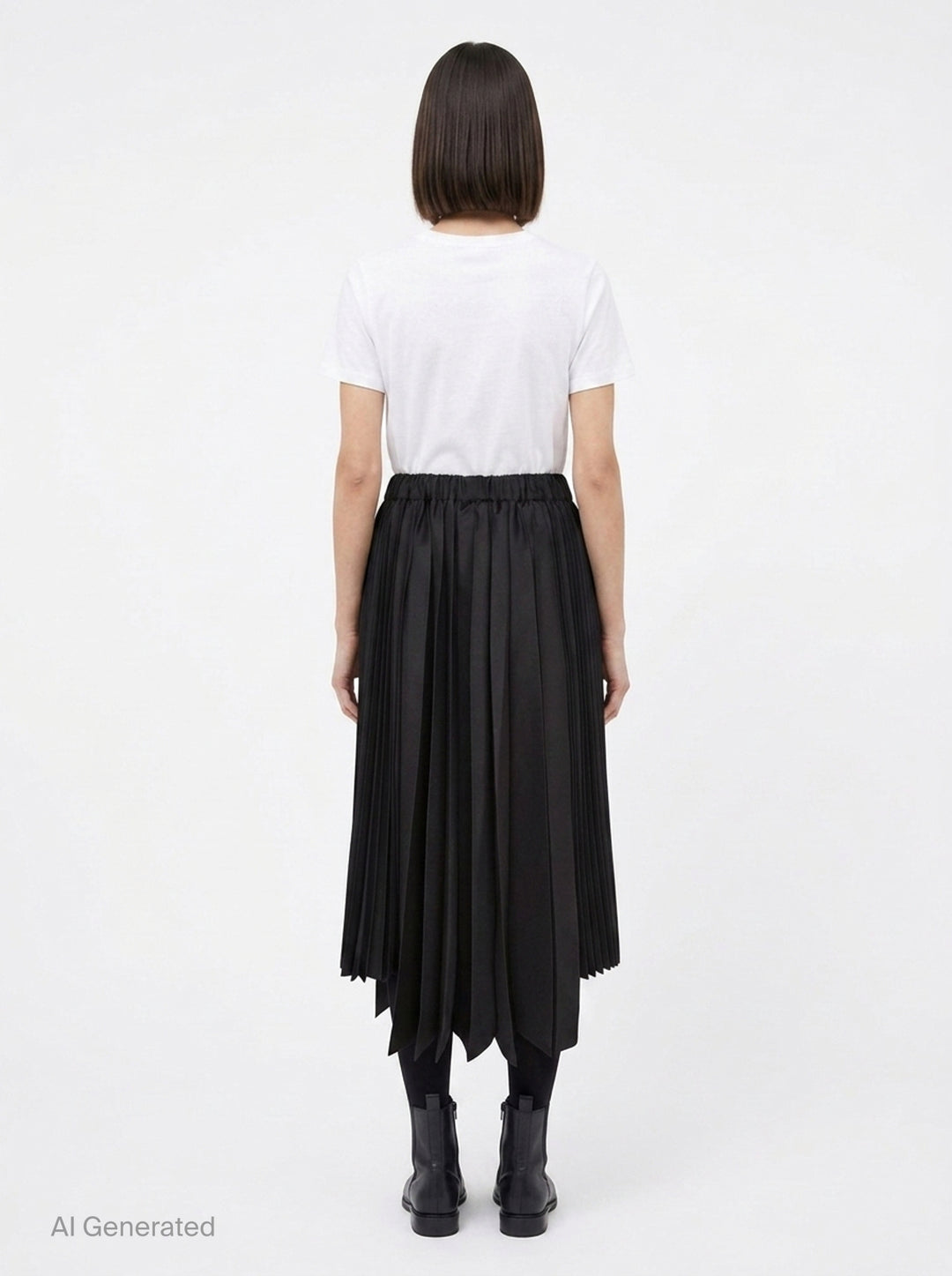 Pleated Asymmetric Midi Skirt | Comme des Garçons Black | Club21 - back