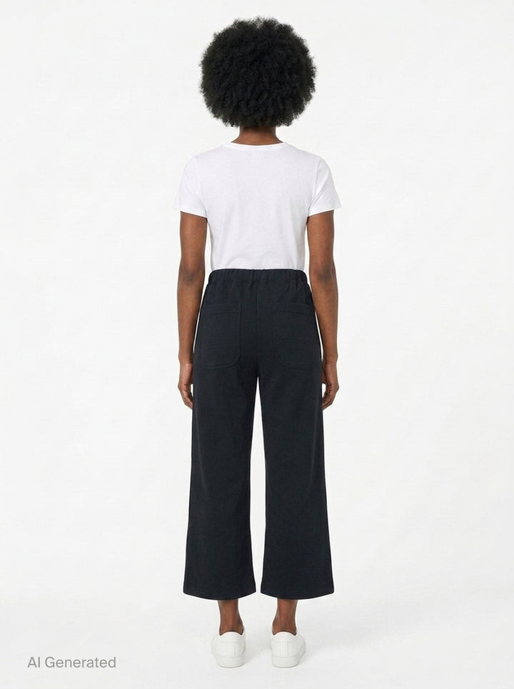 Polyester Jersey Wide-Leg Pants | Comme des Garçons Black | Club21 - back