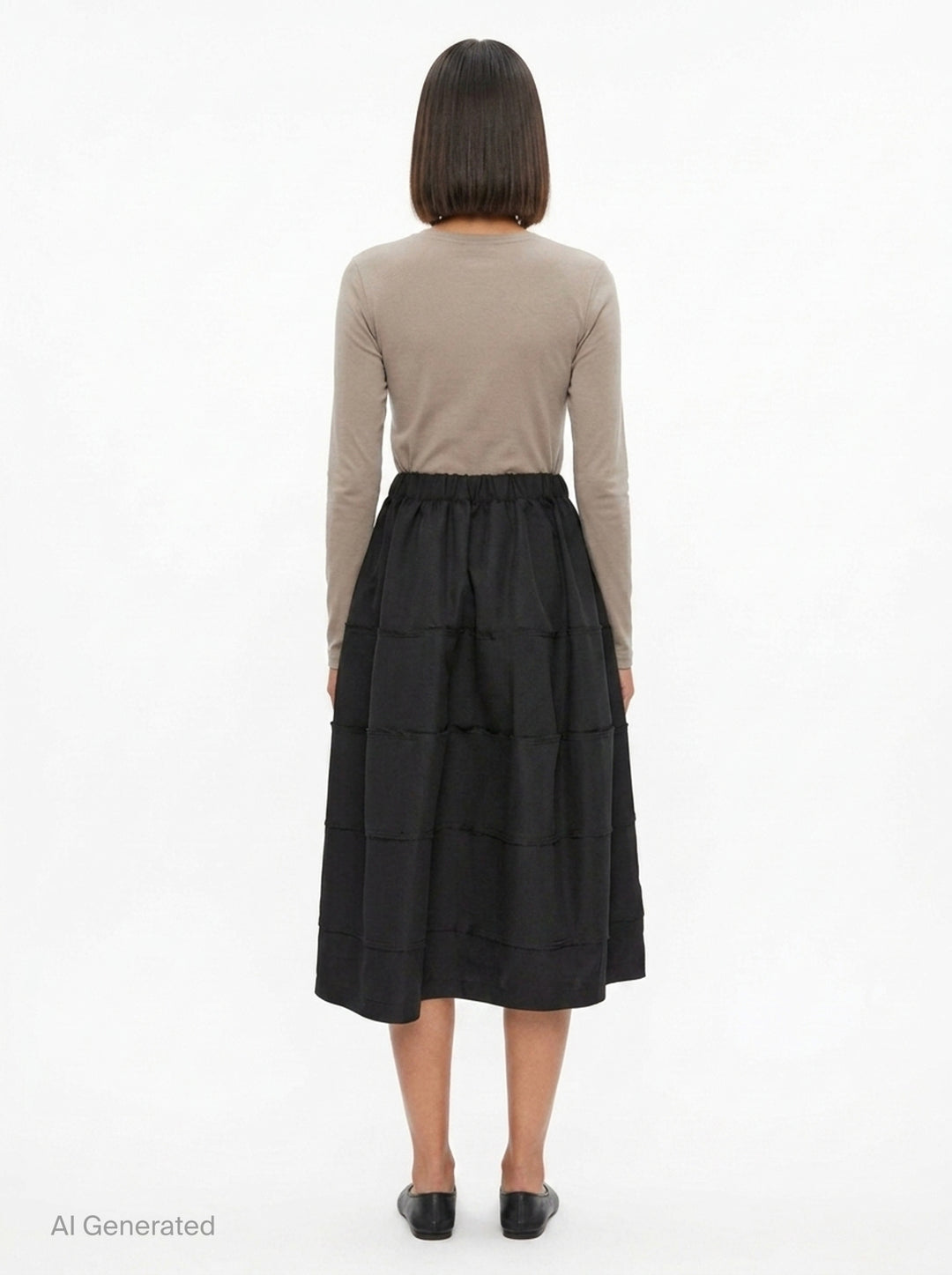 Quilted Panelled Midi Skirt | Comme des Garçons Black | Club21 - back