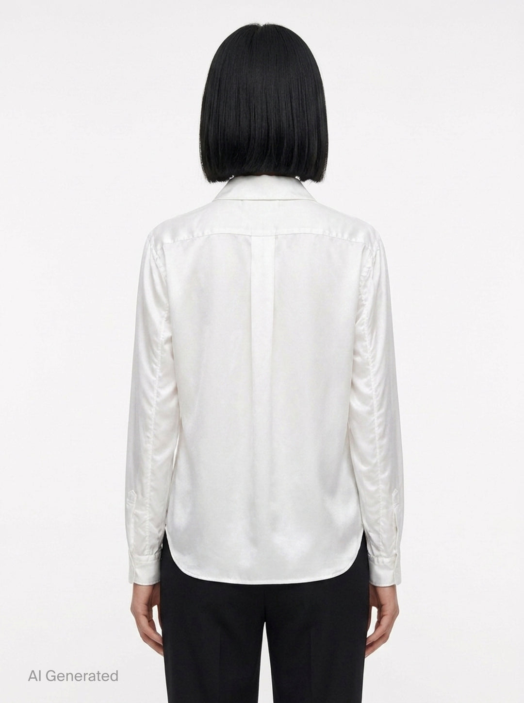 Satin Ruffle Bow Long Sleeve Shirt | BLACK Comme des Garçons | Club21 - back