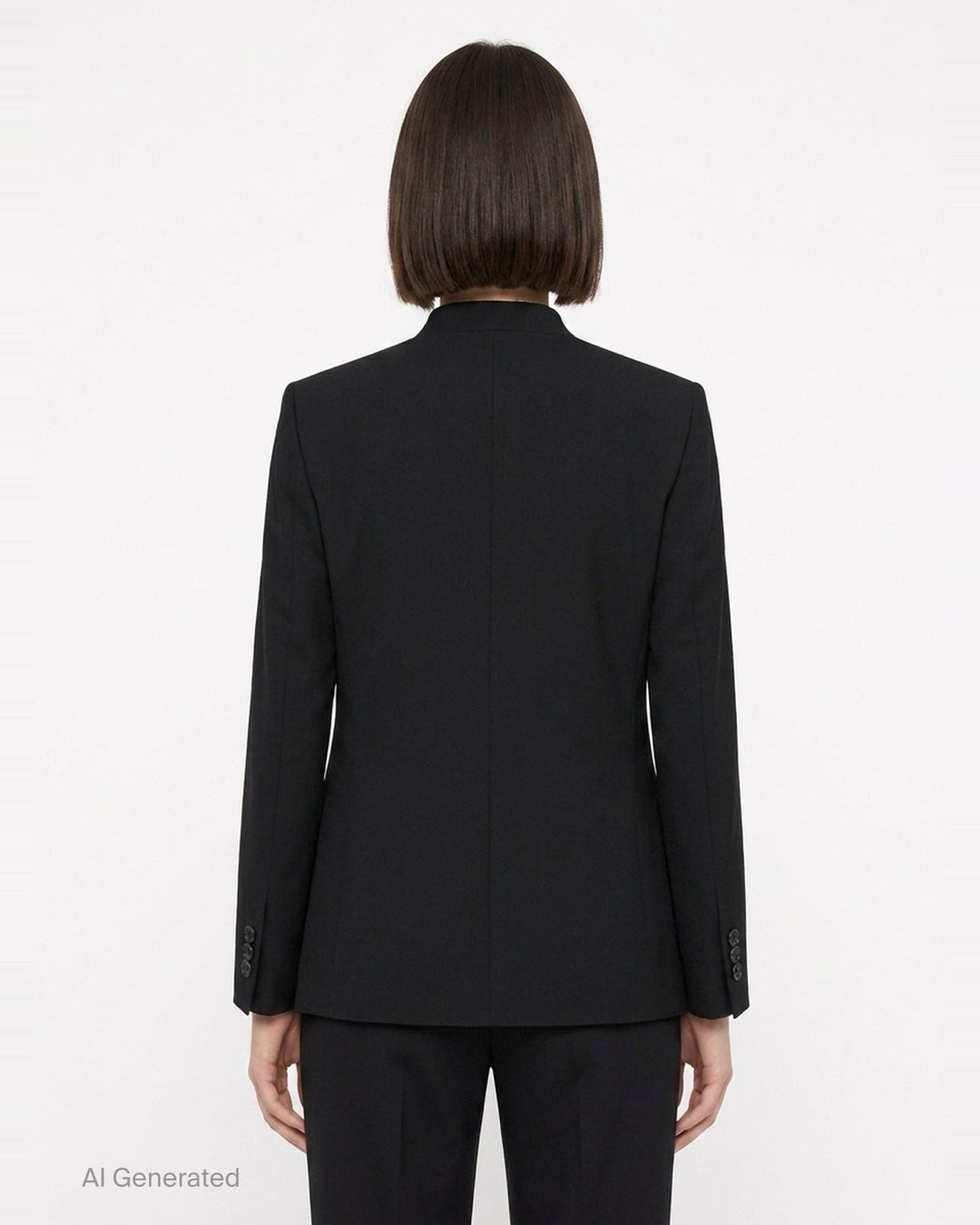 Wool Gabardine Mandarin Collar Jacket | Comme des Garçons Black | Club21 - back