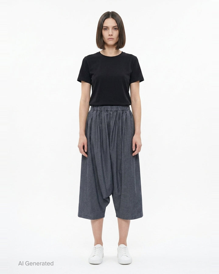 Elastic Waist Wide Leg Pants | Comme des Garçons | Club21 - front