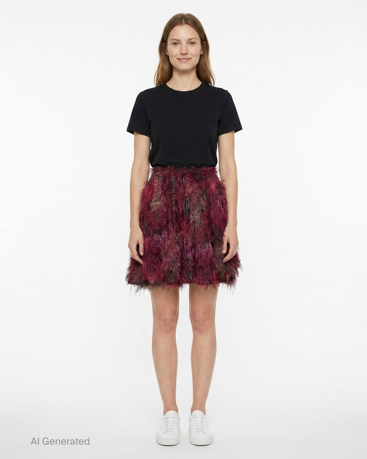 Fringed A-Line Midi Skirt | Comme des Garçons Comme des Garçons | Club21 - front