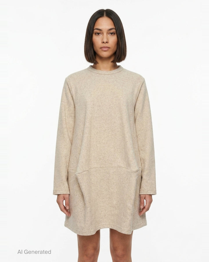 Long Sleeve Crewneck Dress | Comme des Garçons Comme des Garçons | Club21 - front