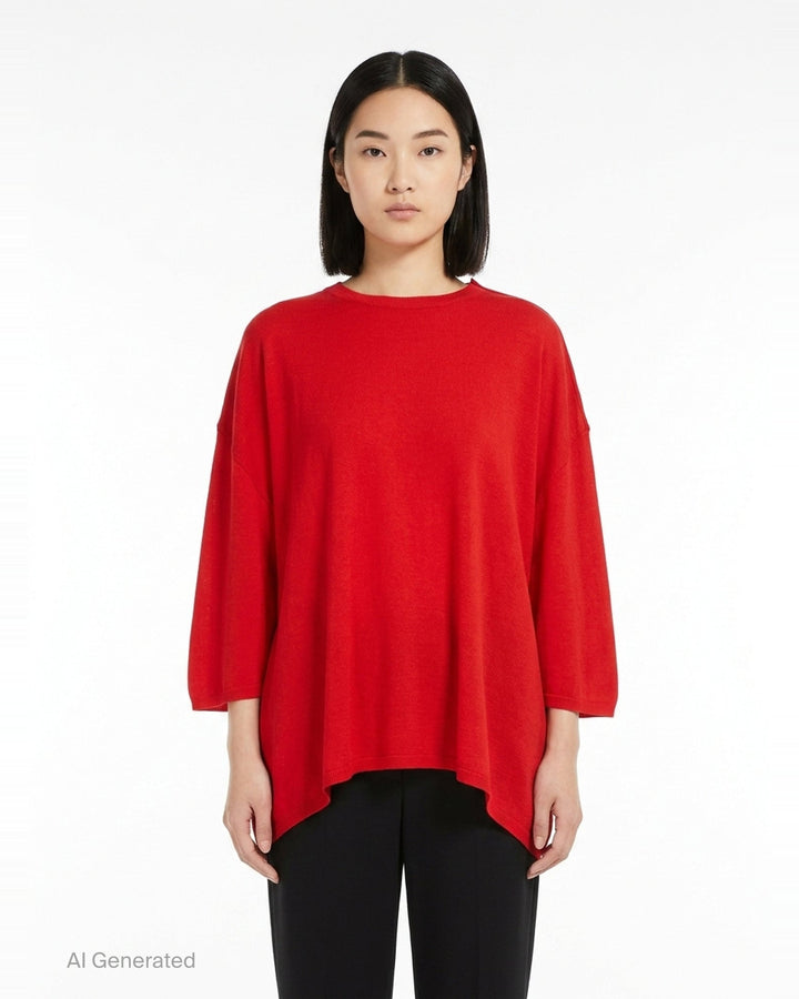 Oversized Curved Hem Knit Top | Comme des Garçons Comme des Garçons | Club21 - front