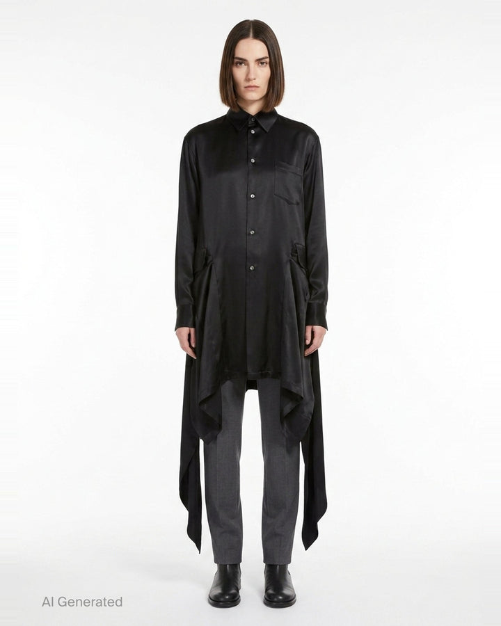 Satin Rounded Collar Blouse | Comme des Garçons Girl | Club21 - front