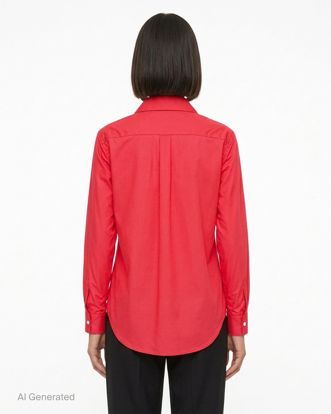 Black sheer button-up shirt with ruched gathered sleeve panels and a chest pocket by Comme des Garçons - back