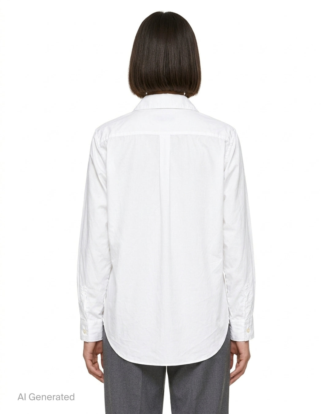 Black sheer button-up shirt with ruched gathered sleeve panels and a chest pocket by Comme des Garçons - back