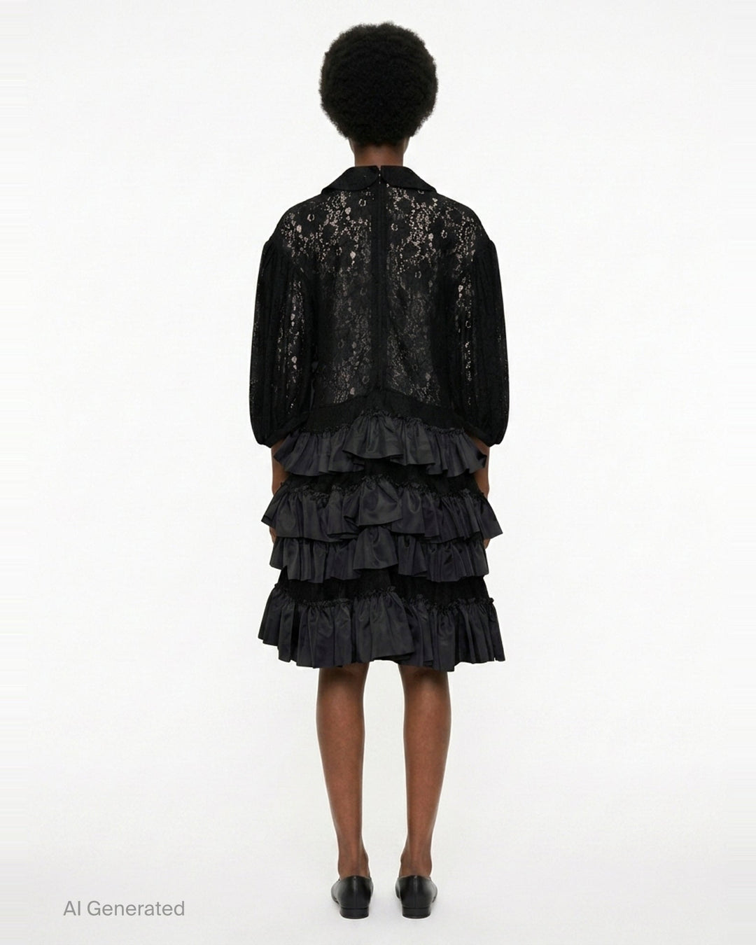 Tiered Ruffle Lace Dress | Comme des Garçons Comme des Garçons | Club21 - back