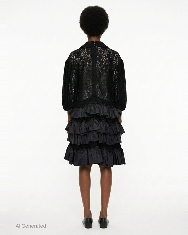 Tiered Ruffle Lace Dress | Comme des Garçons Comme des Garçons | Club21 - back