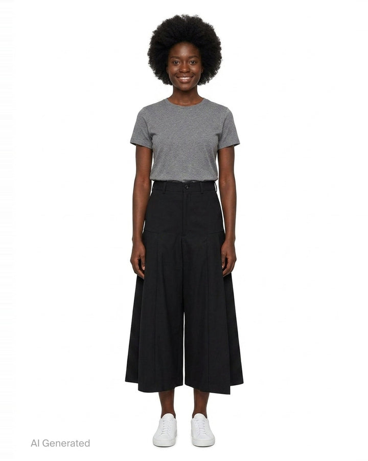 Wide-Leg Pleated Flare Trousers | Comme des Garçons Comme des Garçons | Club21 - front