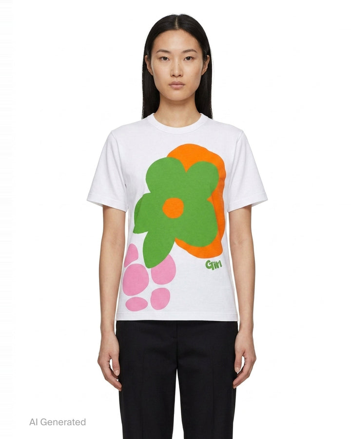 Bold Floral Graphic Tee | Comme des Garçons Girl | Club21 - front