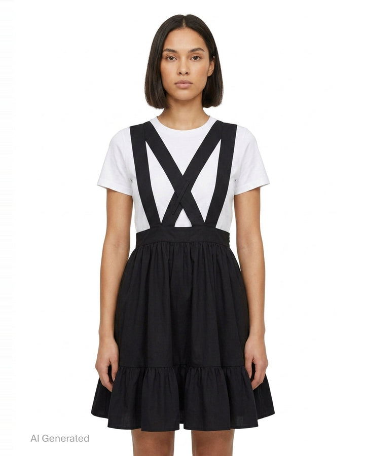 Cross-Back Flare Pinafore Dress | Comme des Garçons Girl | Club21 - front