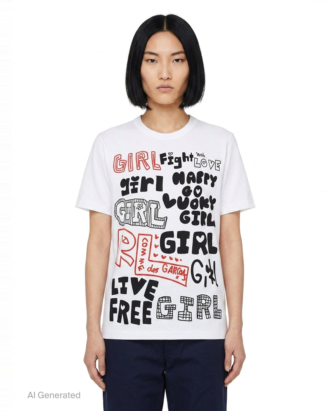 Girl Graphic Print Tee | Comme des Garçons Girl | Club21 - front