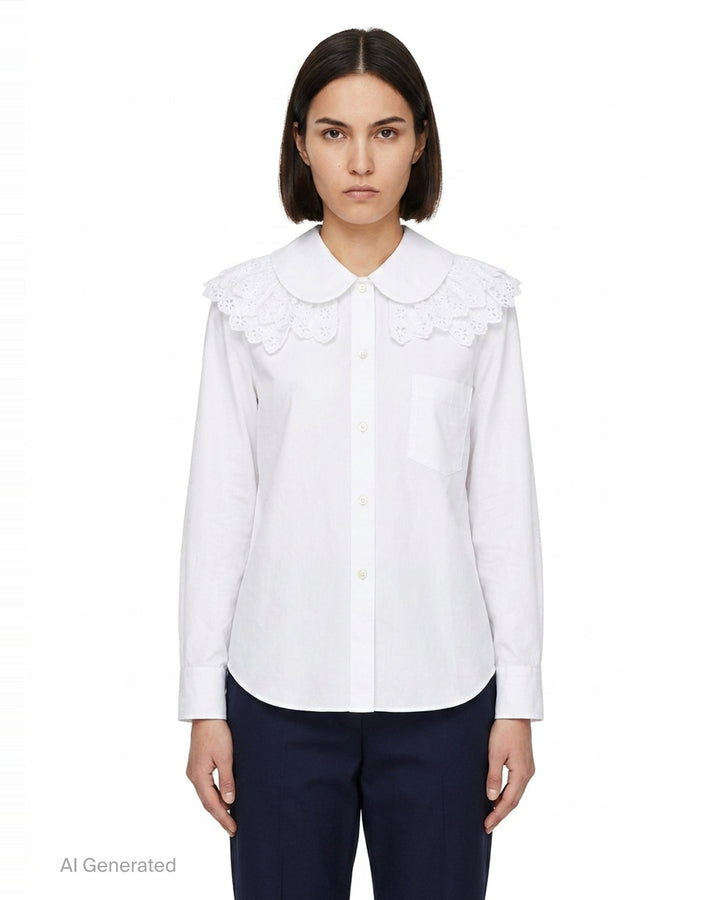 Lace Collar Peter Pan Blouse | Comme des Garçons Girl | Club21 - front