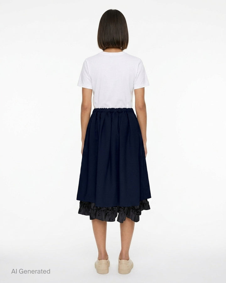 Pleated Drawstring Midi Skirt | Comme des Garçons | Club21 - back