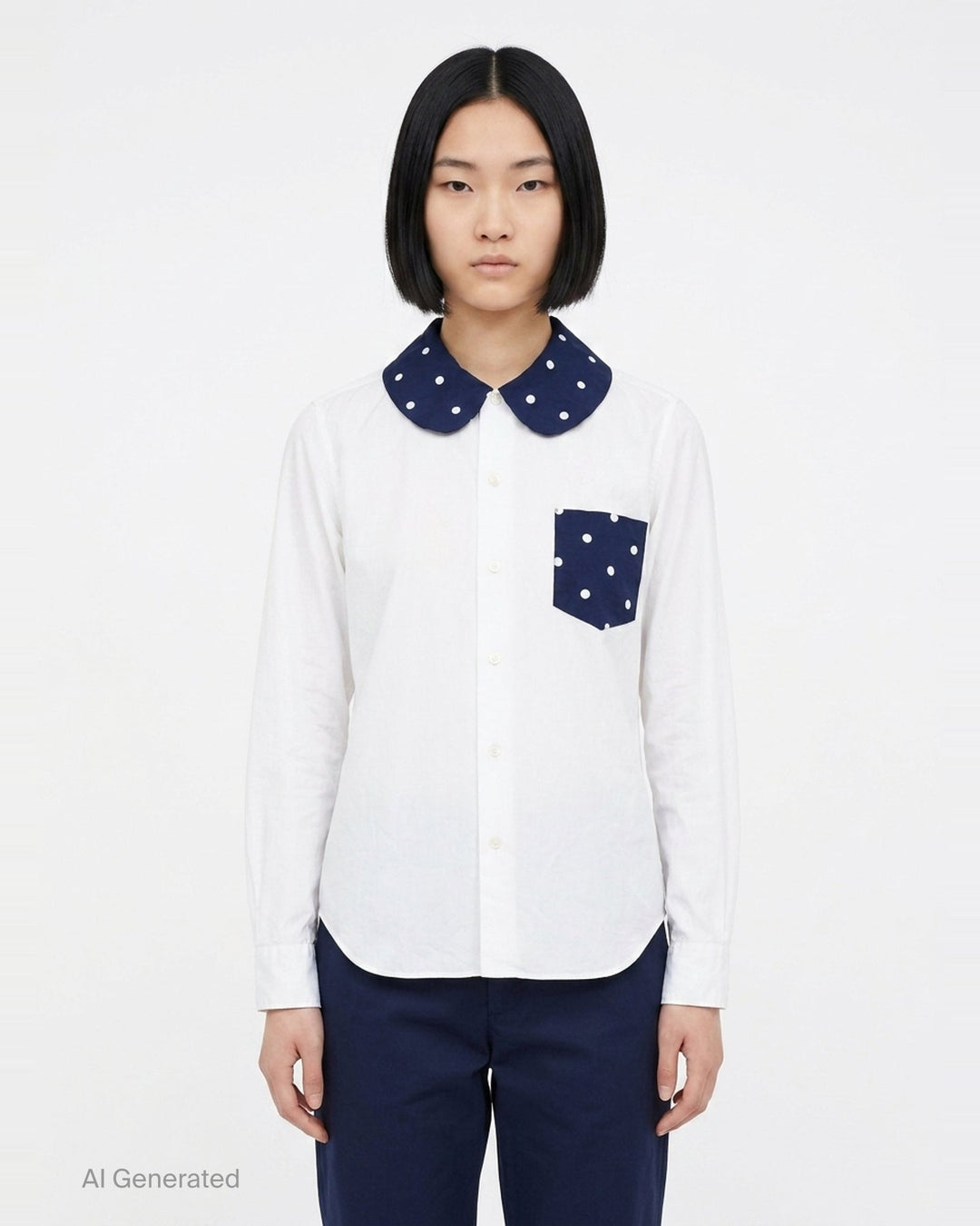 Polka Dot Contrast Collar Blouse | Comme des Garçons Girl | Club21 - front