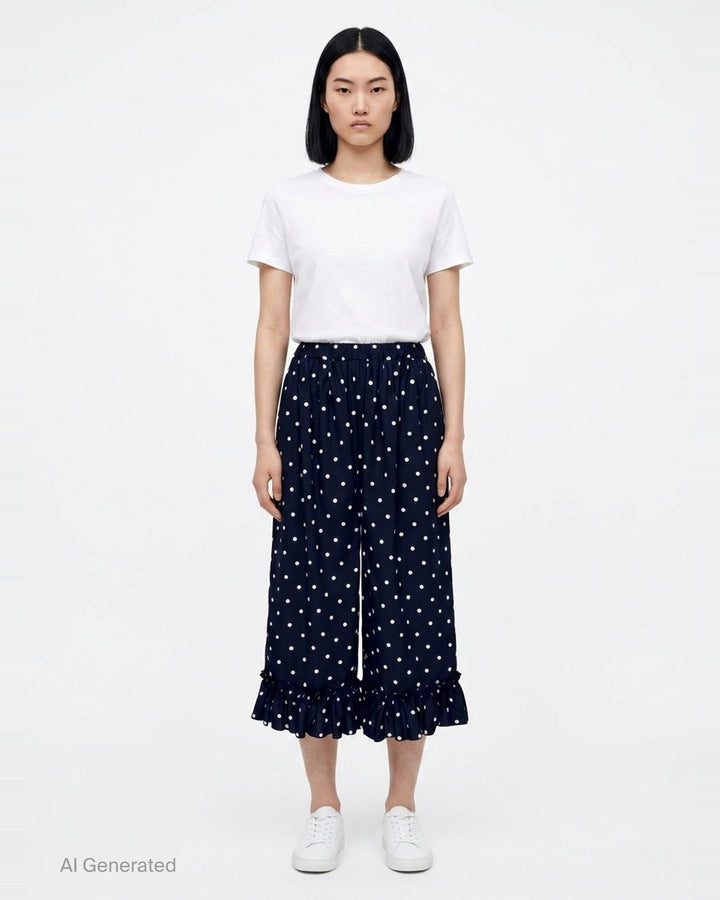 Polka Dot Wide-Leg Pants | Comme des Garçons Girl | Club21 - front