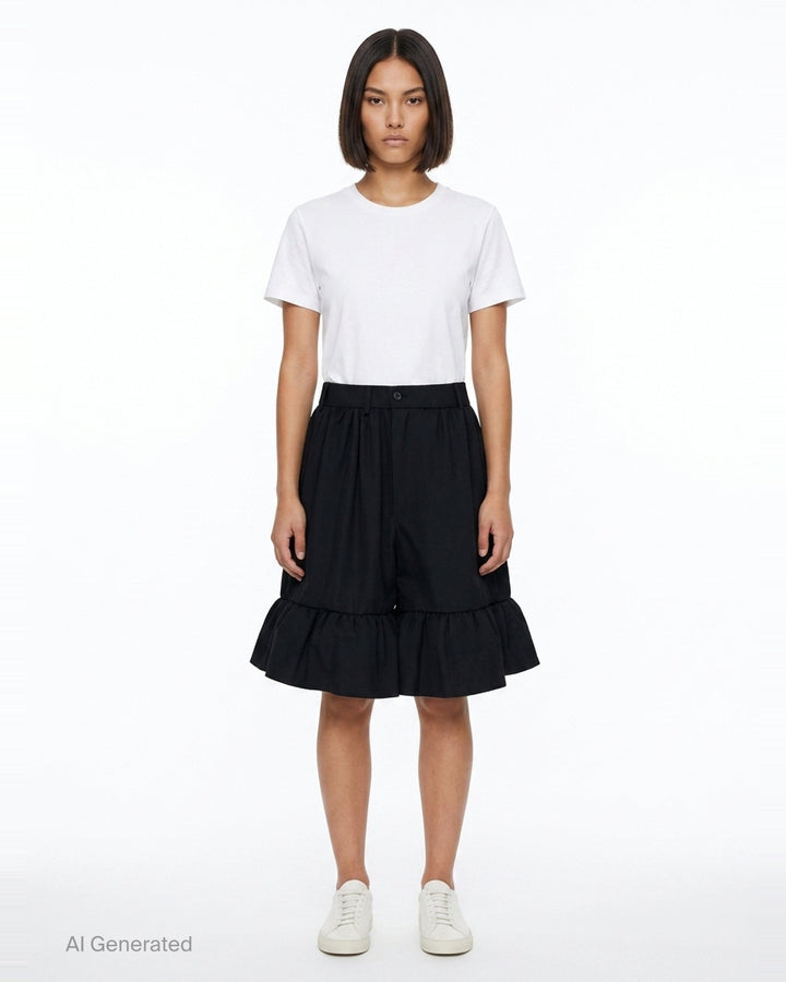 Ruffle Hem Flare Shorts | Comme des Garçons Girl | Club21 - front