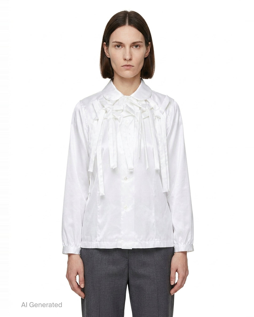 Satin Blouse With Bows | Comme des Garçons Girl | Club21 - front
