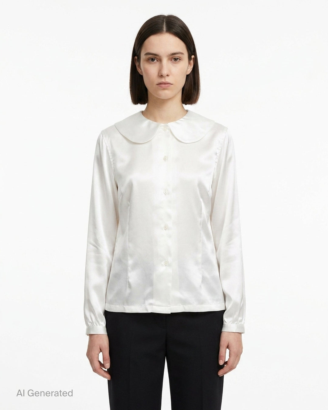 Satin Rounded Collar Blouse | Comme des Garçons Girl | Club21 - front