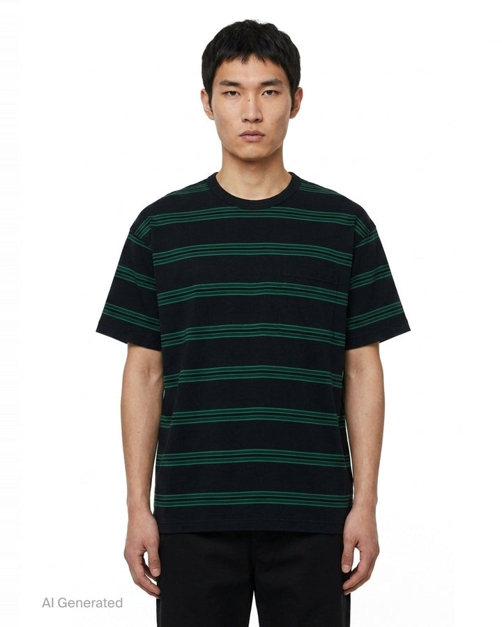 Cotton Jersey Stripe Tee | Comme des Garçons Homme | Club21 - front