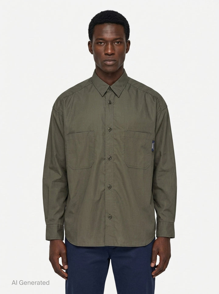 Cotton Ripstop Long Sleeve Shirt | Comme des Garçons Homme | Club21 - front