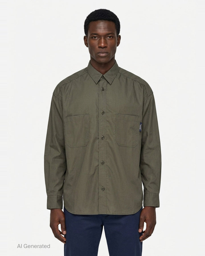 Cotton Ripstop Long Sleeve Shirt | Comme des Garçons Homme | Club21 - front