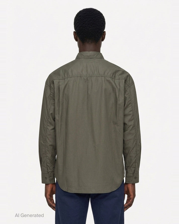 Cotton Ripstop Long Sleeve Shirt | Comme des Garçons Homme | Club21 - back