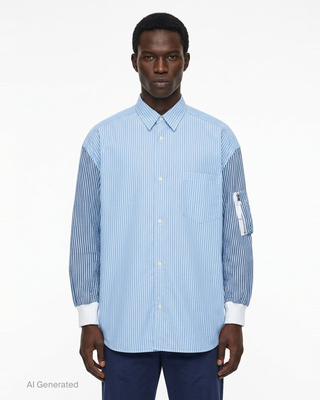 Cotton Stripe Long Sleeve Shirt | Comme des Garçons Homme | Club21 - front