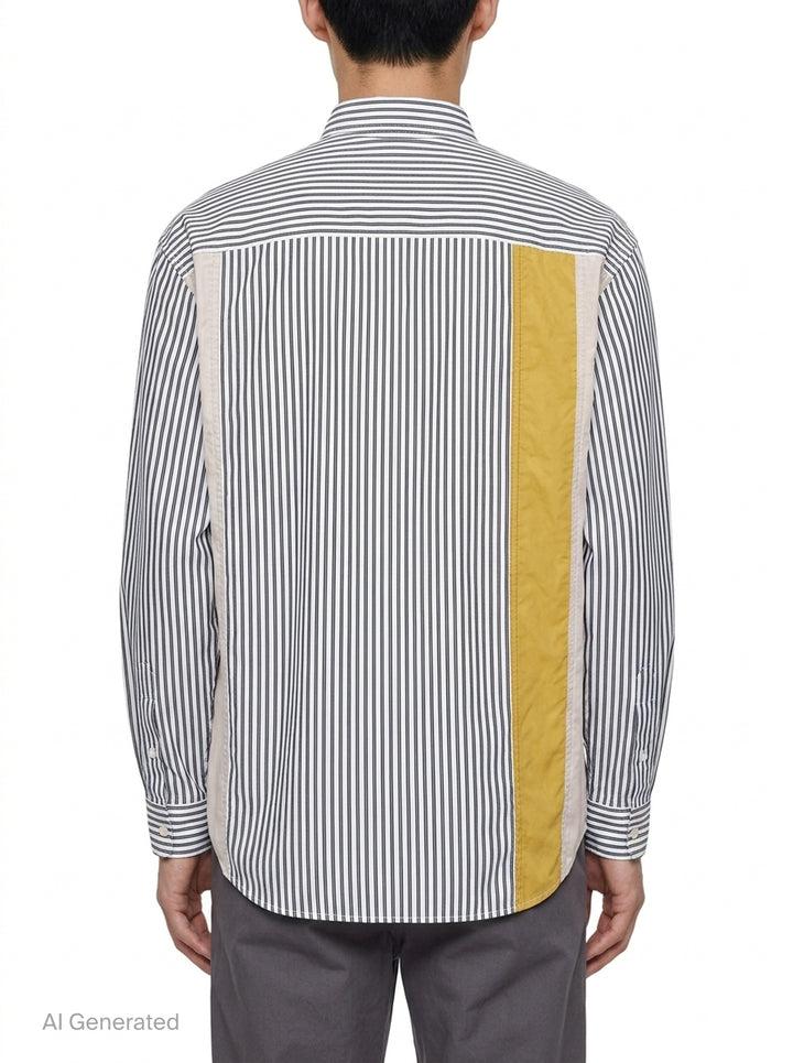 Cotton Stripe Long Sleeve Shirt | Comme des Garçons Homme | Club21 - back