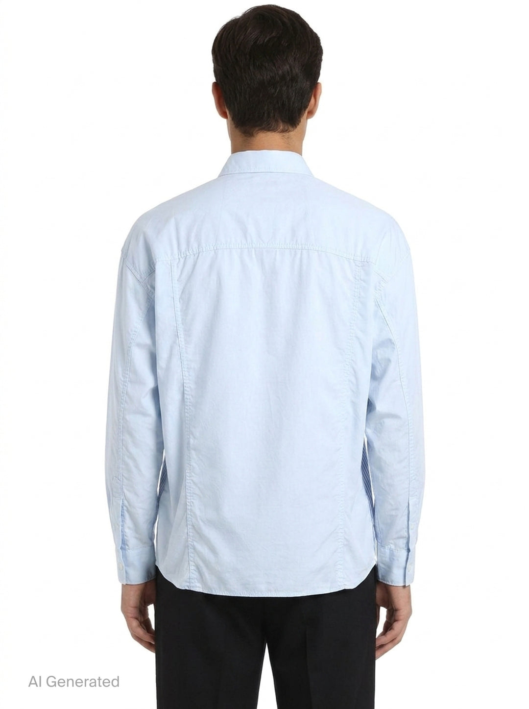 Cotton Twill Stripe Long Sleeve Shirt | Comme des Garçons Homme | Club21 - back
