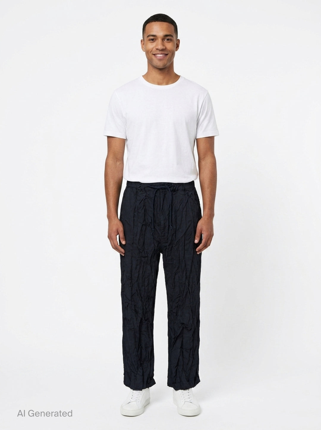 Crinkled Drawstring Pants | Comme des Garçons Homme | Club21 - front