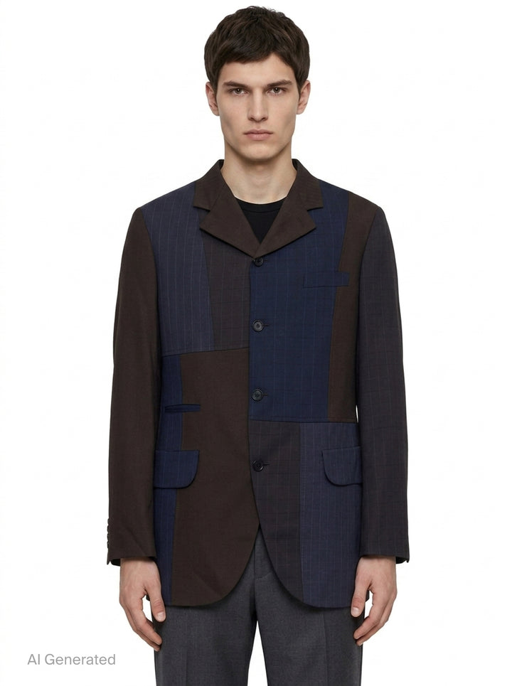Patchwork Wool Blazer | Comme des Garçons Homme Deux | Club21 - front