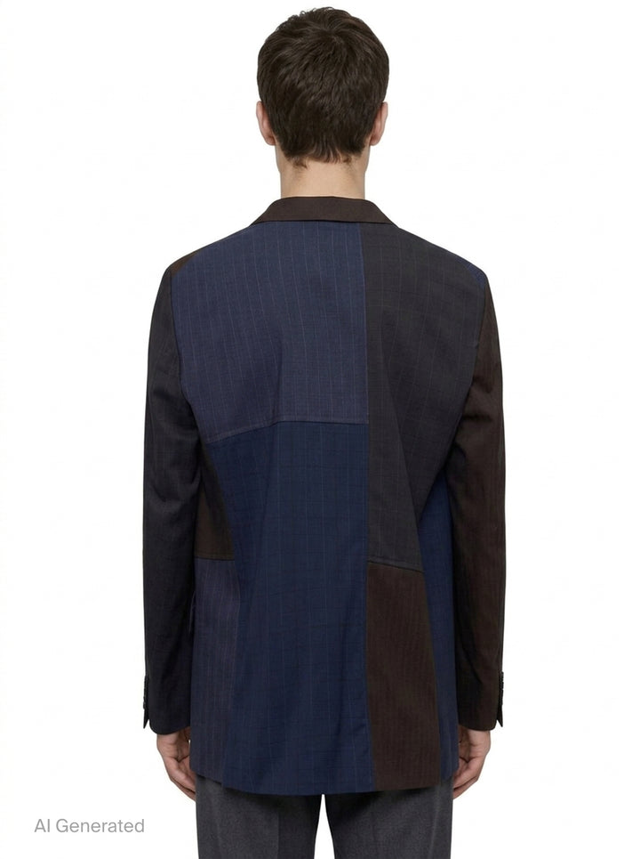 Patchwork Wool Blazer | Comme des Garçons Homme Deux | Club21 - back