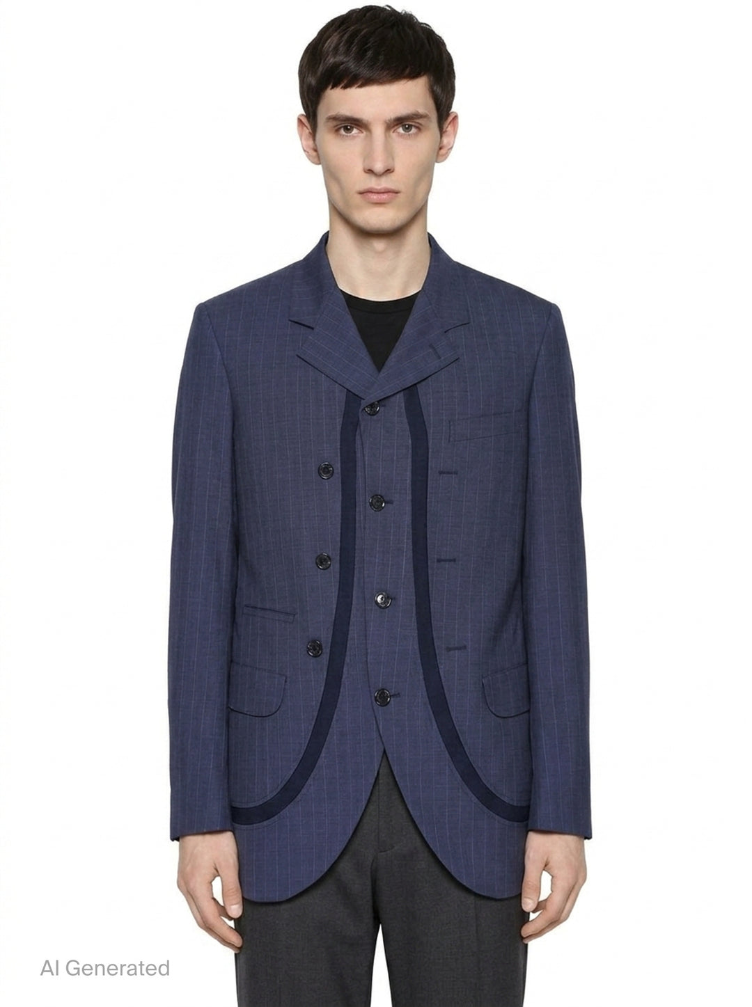 Pinstripe Wool Double Jacket | Comme des Garçons Homme Deux | Club21 - front